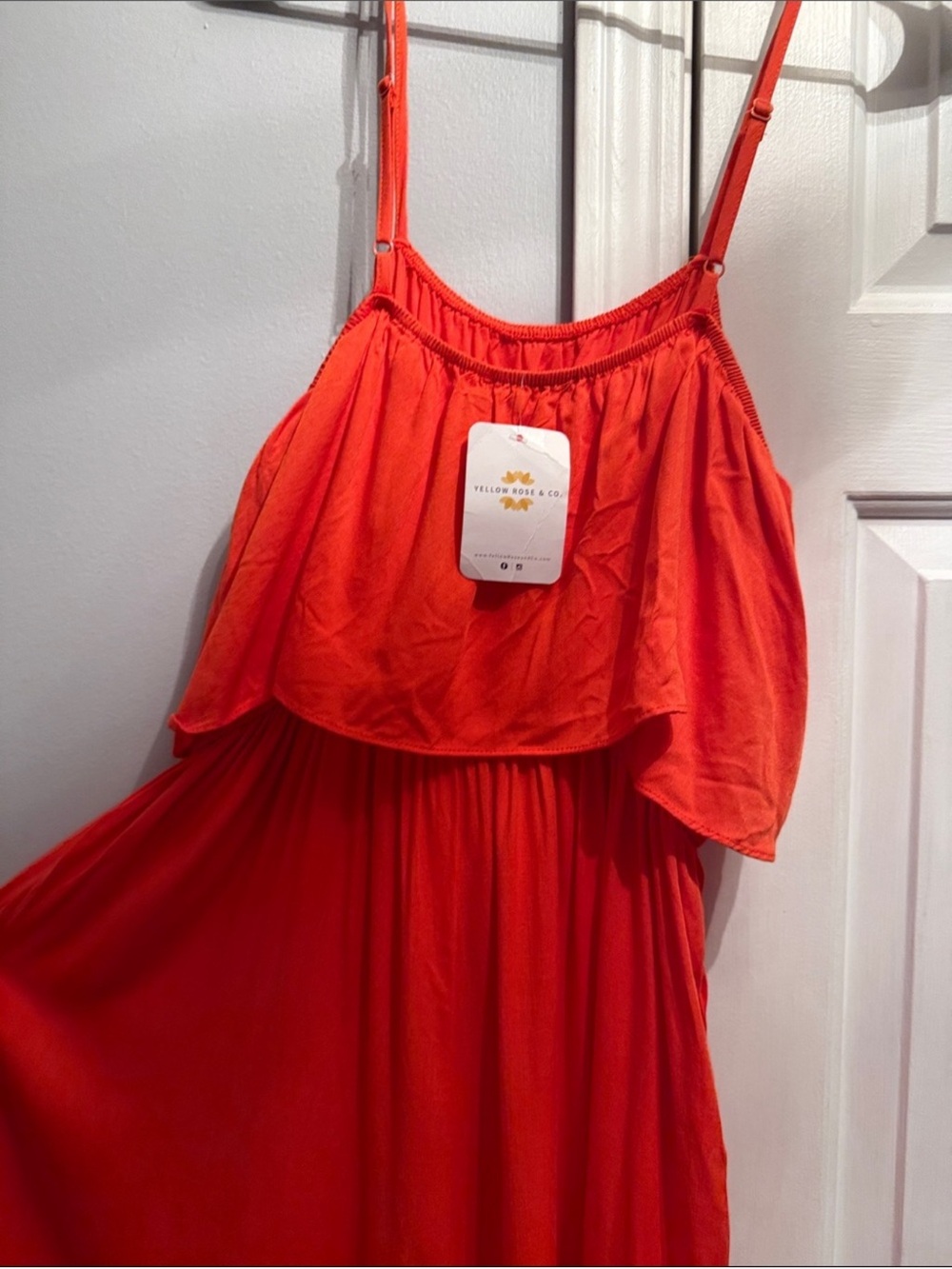 Yellow Rose & Co. Red Orange jumpsuit/romper.